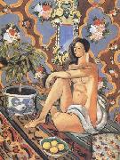 Henri Matisse Decorative Figure on an Ornamental Background (mk35) oil painting